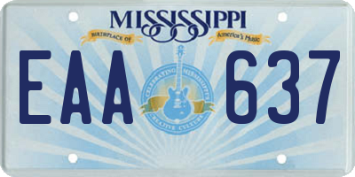 MS license plate EAA637