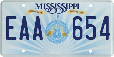 MS license plate EAA654