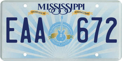 MS license plate EAA672