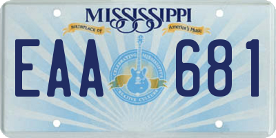 MS license plate EAA681