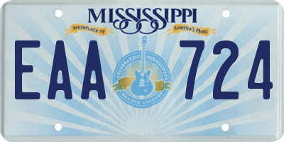 MS license plate EAA724