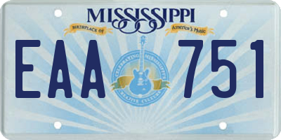 MS license plate EAA751