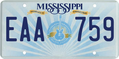 MS license plate EAA759