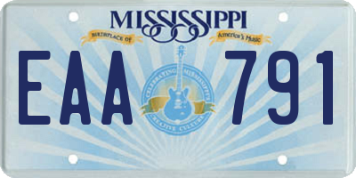 MS license plate EAA791