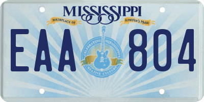MS license plate EAA804