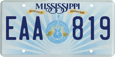 MS license plate EAA819