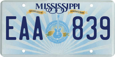 MS license plate EAA839