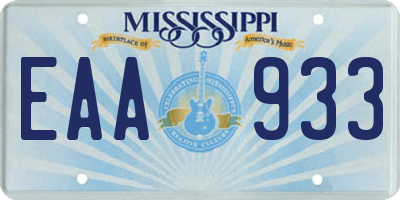 MS license plate EAA933