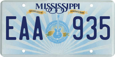 MS license plate EAA935