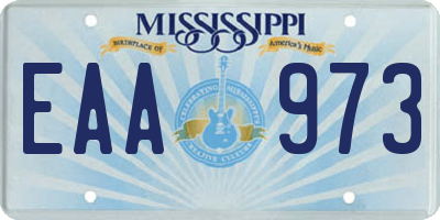 MS license plate EAA973
