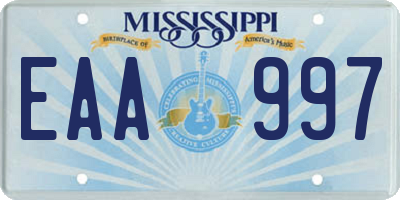MS license plate EAA997