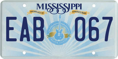 MS license plate EAB067