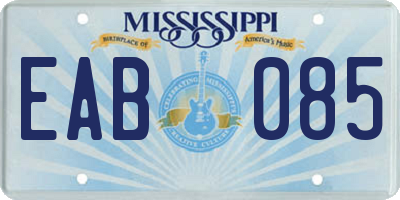 MS license plate EAB085