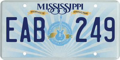 MS license plate EAB249