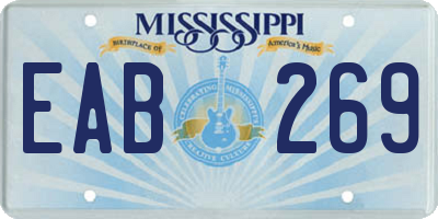MS license plate EAB269