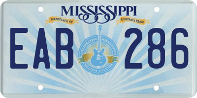 MS license plate EAB286