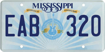 MS license plate EAB320