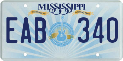 MS license plate EAB340