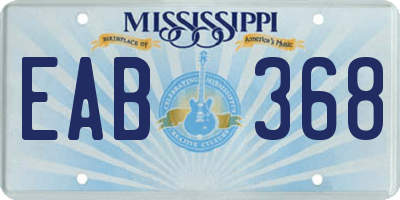 MS license plate EAB368