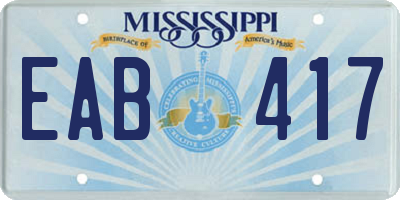 MS license plate EAB417
