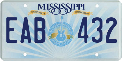MS license plate EAB432