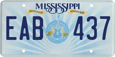 MS license plate EAB437