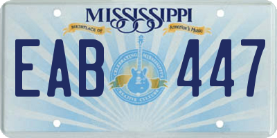 MS license plate EAB447