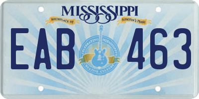 MS license plate EAB463