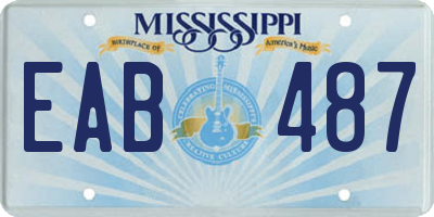 MS license plate EAB487