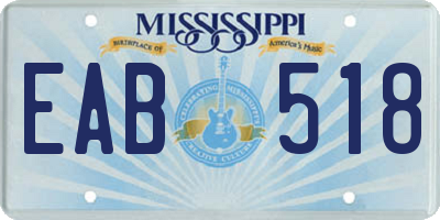 MS license plate EAB518