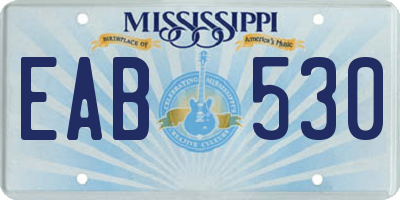 MS license plate EAB530