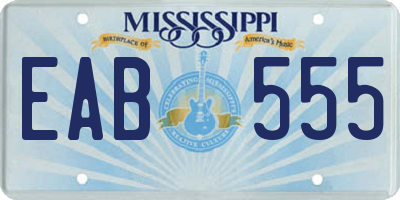 MS license plate EAB555