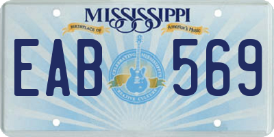 MS license plate EAB569