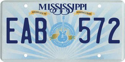 MS license plate EAB572