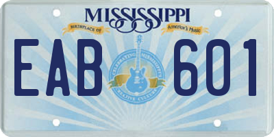 MS license plate EAB601