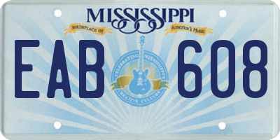 MS license plate EAB608