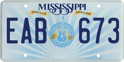 MS license plate EAB673