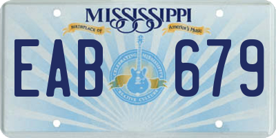 MS license plate EAB679