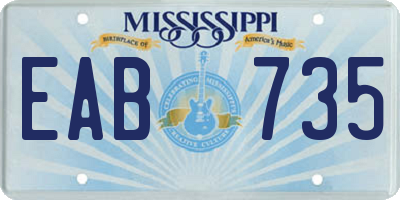 MS license plate EAB735