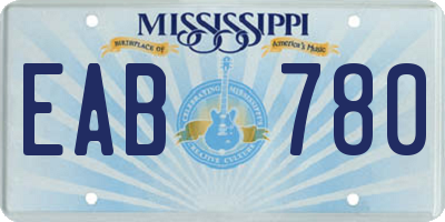 MS license plate EAB780