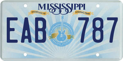 MS license plate EAB787