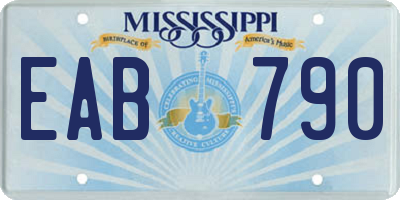 MS license plate EAB790