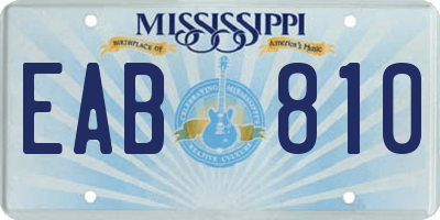 MS license plate EAB810
