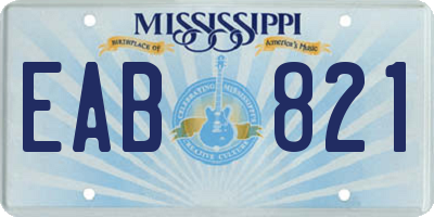 MS license plate EAB821