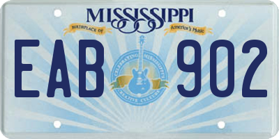 MS license plate EAB902
