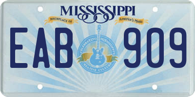 MS license plate EAB909