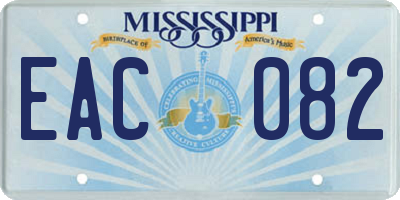 MS license plate EAC082