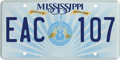 MS license plate EAC107