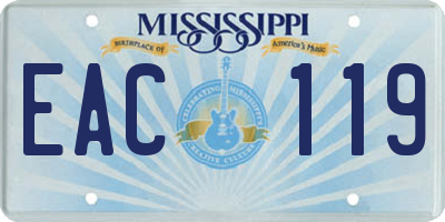 MS license plate EAC119