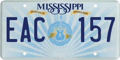 MS license plate EAC157